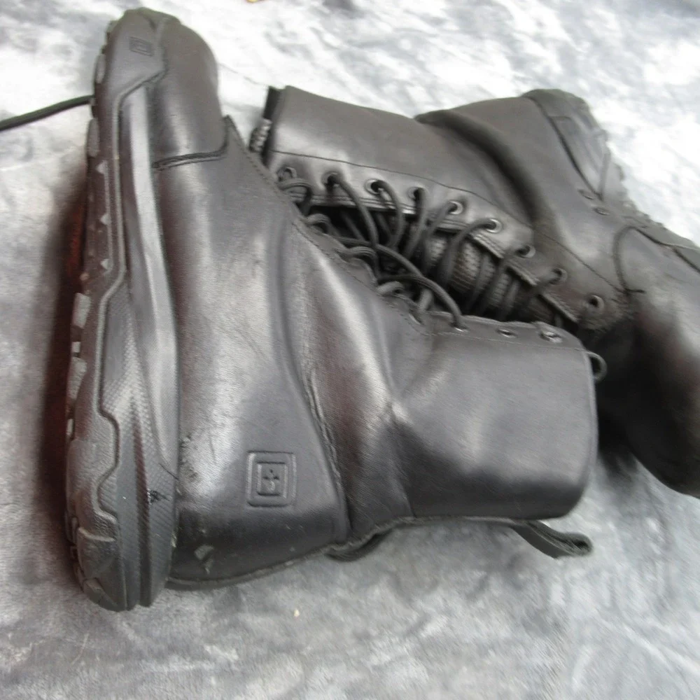 5.11 Tactical Work Boots Mens 12 Black Series‎ A/T 8 HD Leather Lace-Up Outdoor